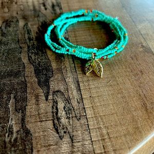 Beautiful layered turquoise bead bracelet